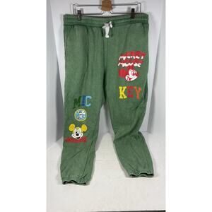 Disney Mickey and Friends Unisex Green Sweatpants Mad Engine SizeXL Mickey Mouse